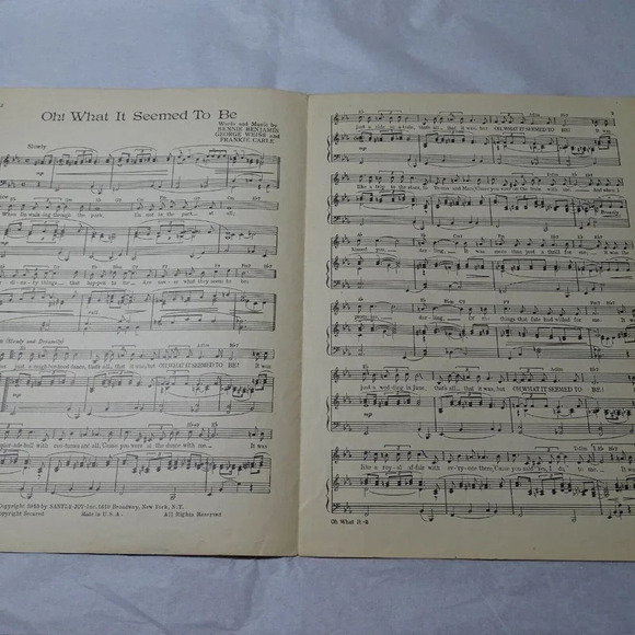 Vintage 1945 Oh What it Seemed to Be Bennie Benjamin George Weiss Sheet Music - Picture 4 of 5